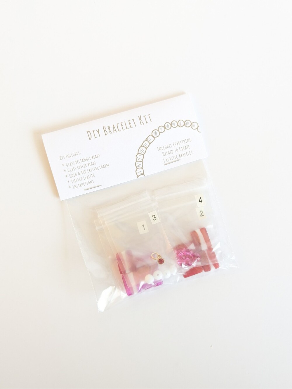 DIY Charm Beaded Bracelet Jewelry Making Kit - Red & Pink ❤️🩷